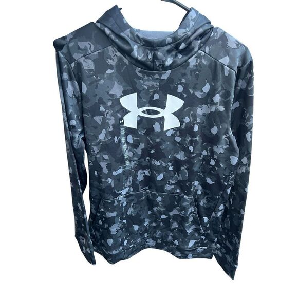 Under Armour Fleece Big Logo Printed black Camo Size Youth XL soccer baseball - Picture 1 of 3